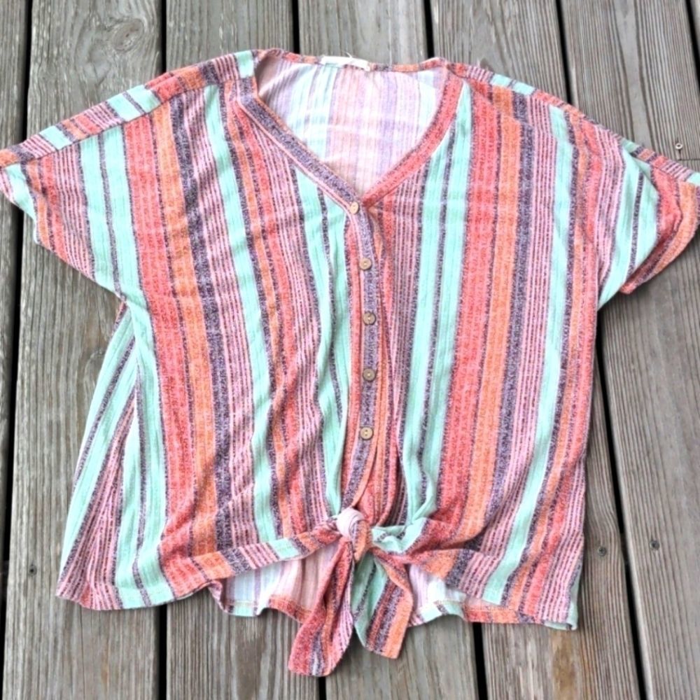 Another Reason XL short sleeve striped top